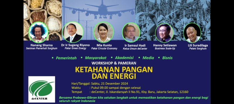 deCENTER Lembaga Kajian Nusantara Asta Cita Adakan Workshop dan Pameran Ketahanan Pangan dan Energi 21 Desember 2024