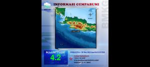 GEMPABUMI TEKTONIK M4,2 DIRASAKAN DI CIANJUR-JAWA BARAT